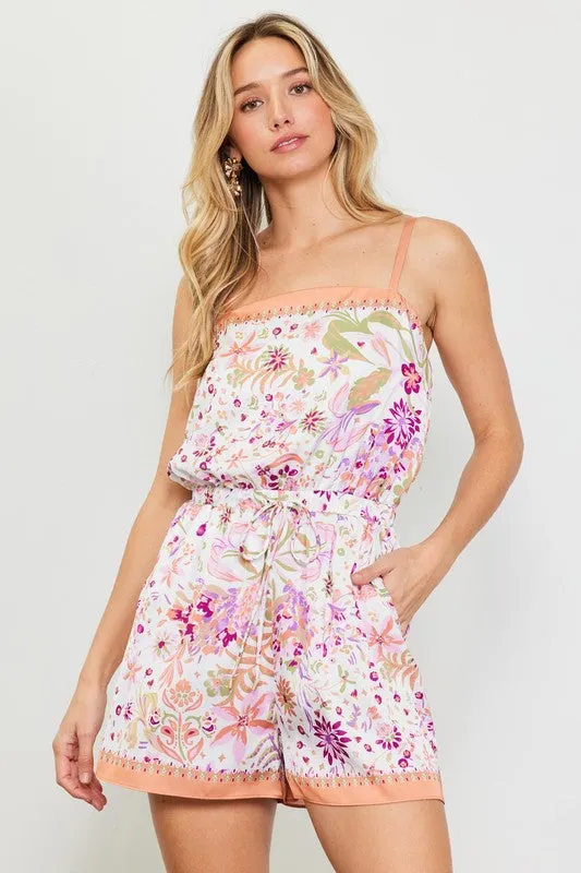 Border Print Romper