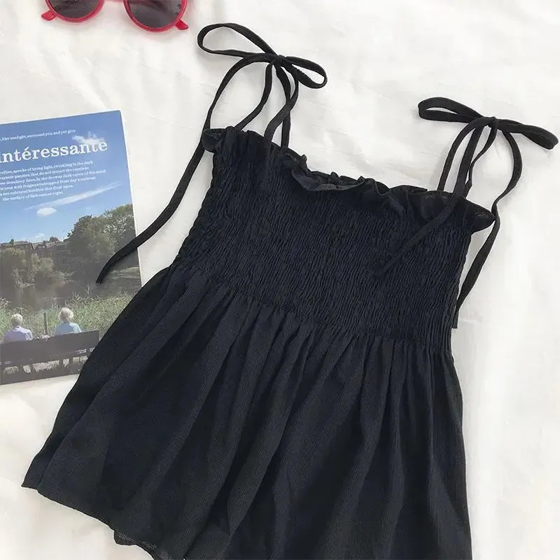 Bow Halter Backless Crop Top for Women | Summer Casual Bandage Camisole Sleeveless Vest