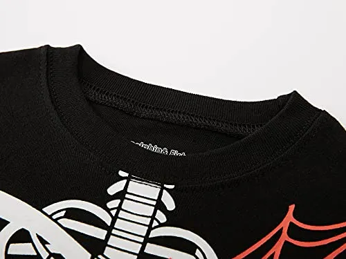 Boys Pajamas Skeleton Glow in The Dark Halloween Girls Pajamas Toddler Pjs Kids Sleepwear Size 10 Black