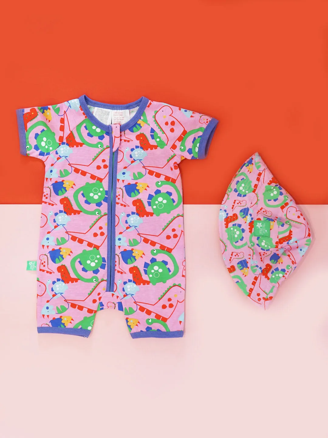 Bright Dino Zip-Up Romper
