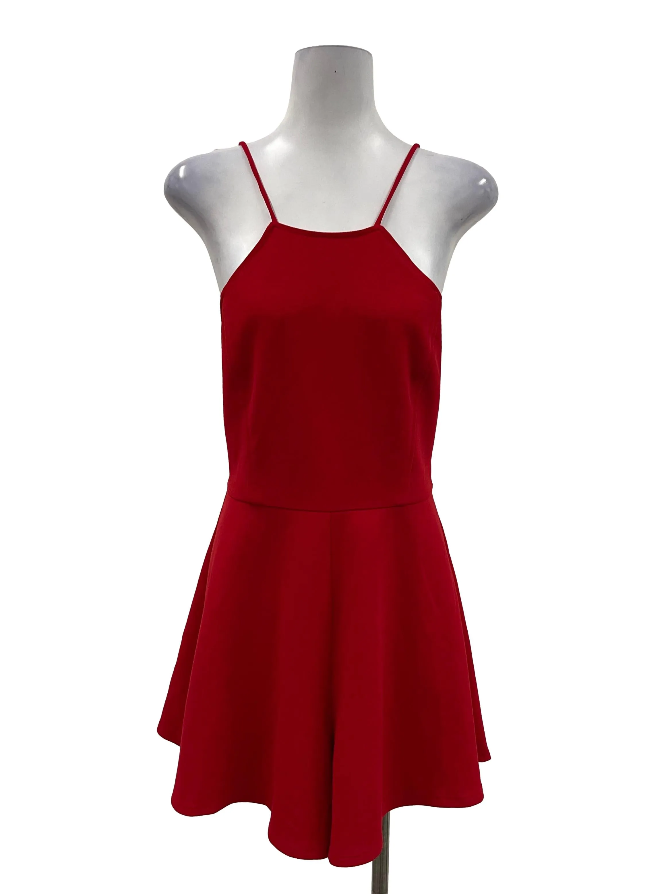 Bright Red Halter Romper