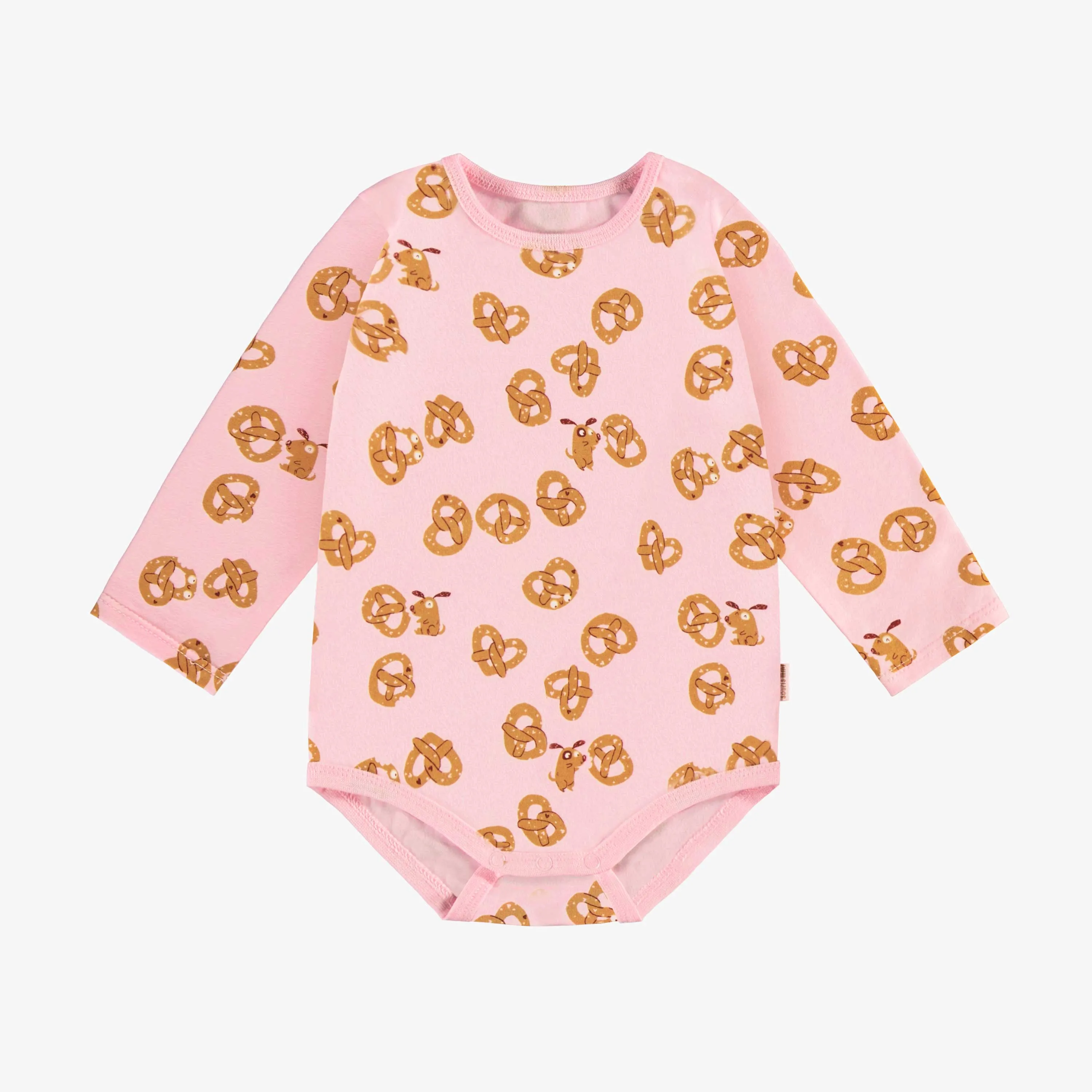 Cache-couche rose à motifs Saint-Valentin, bébé||Pink Valentine's Day bodysuit with all over print, baby