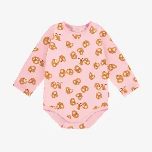 Cache-couche rose à motifs Saint-Valentin, bébé||Pink Valentine's Day bodysuit with all over print, baby