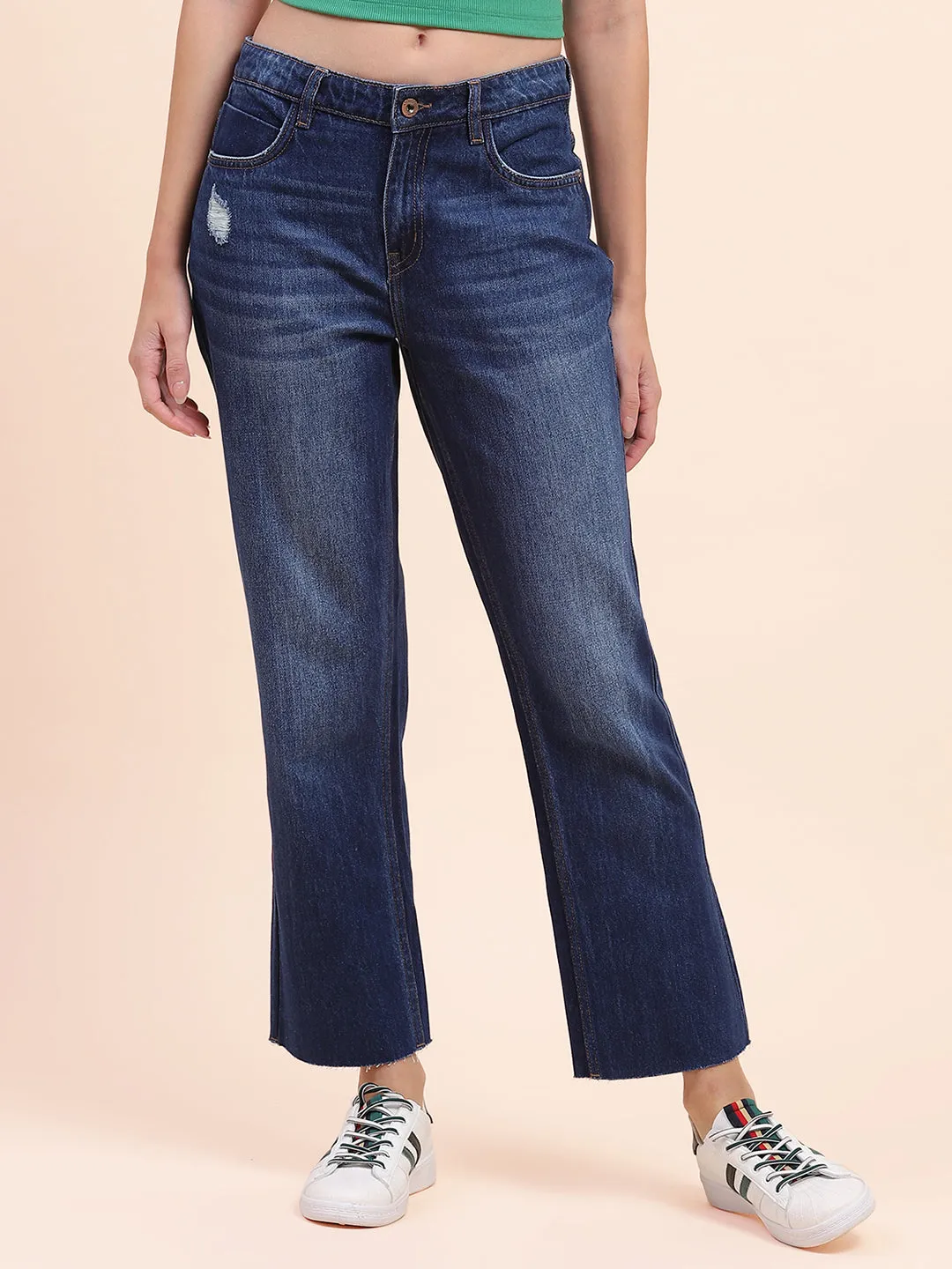 Camla Barcelona Washed Dark Blue Mom Fit Jeans
