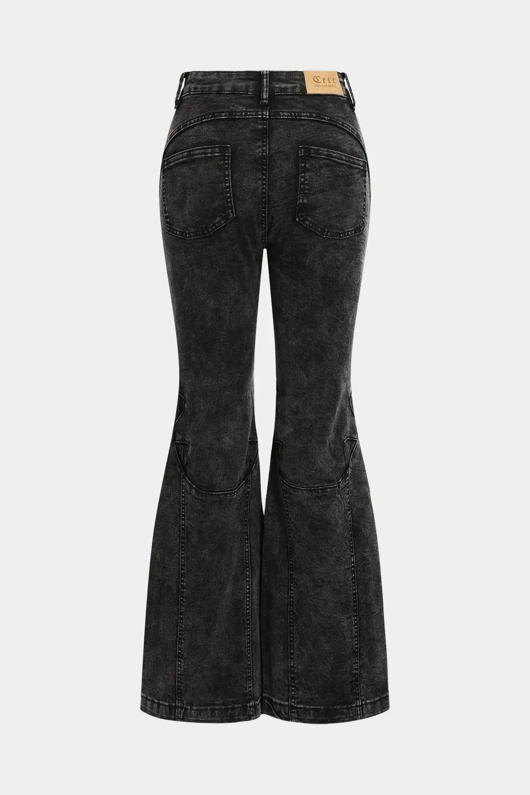 Carol - Flared Button Detail Woman's Jeans