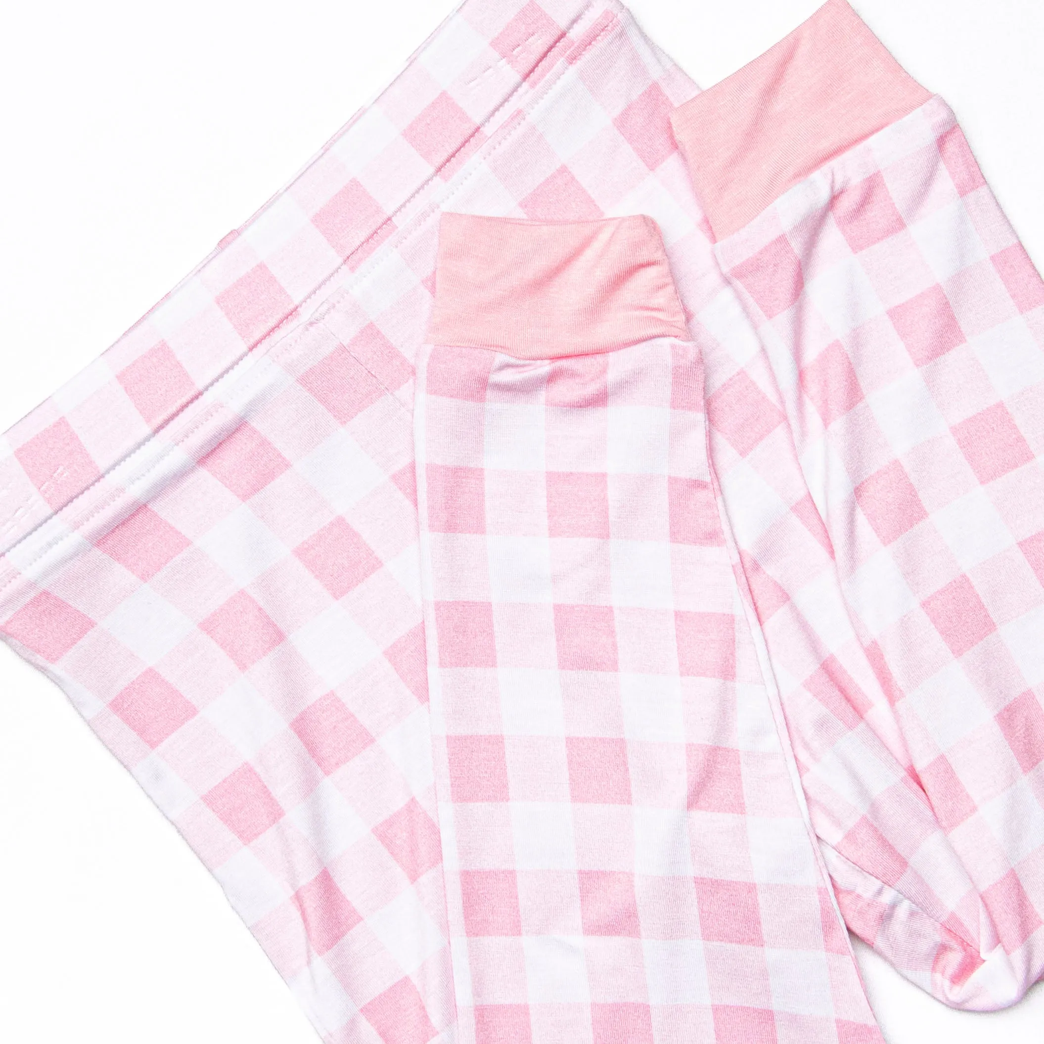 Charlee Check Bamboo Pajama Set, Pink