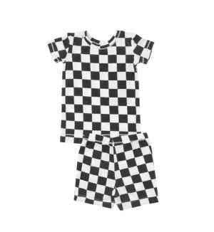 Checkerboard Bamboo Short Loungewear Set