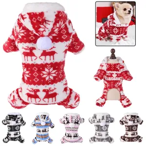 Christmas Dog Jumpsuit Pajamas for Small Dogs & Cats