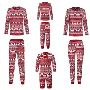 Christmas Family Matching Red Pajamas Outfits Set