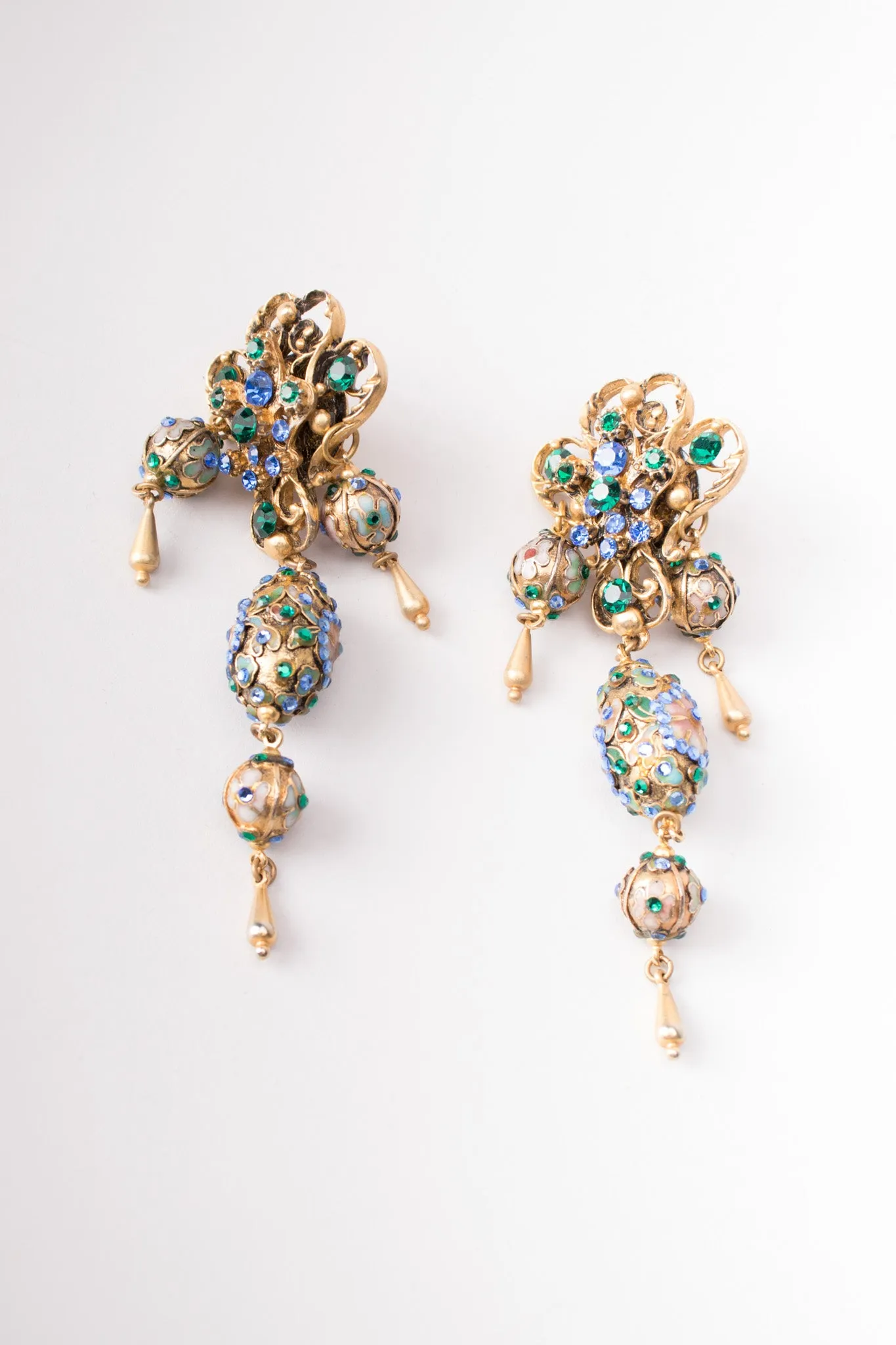 Cloisonne Egg Drop Earrings