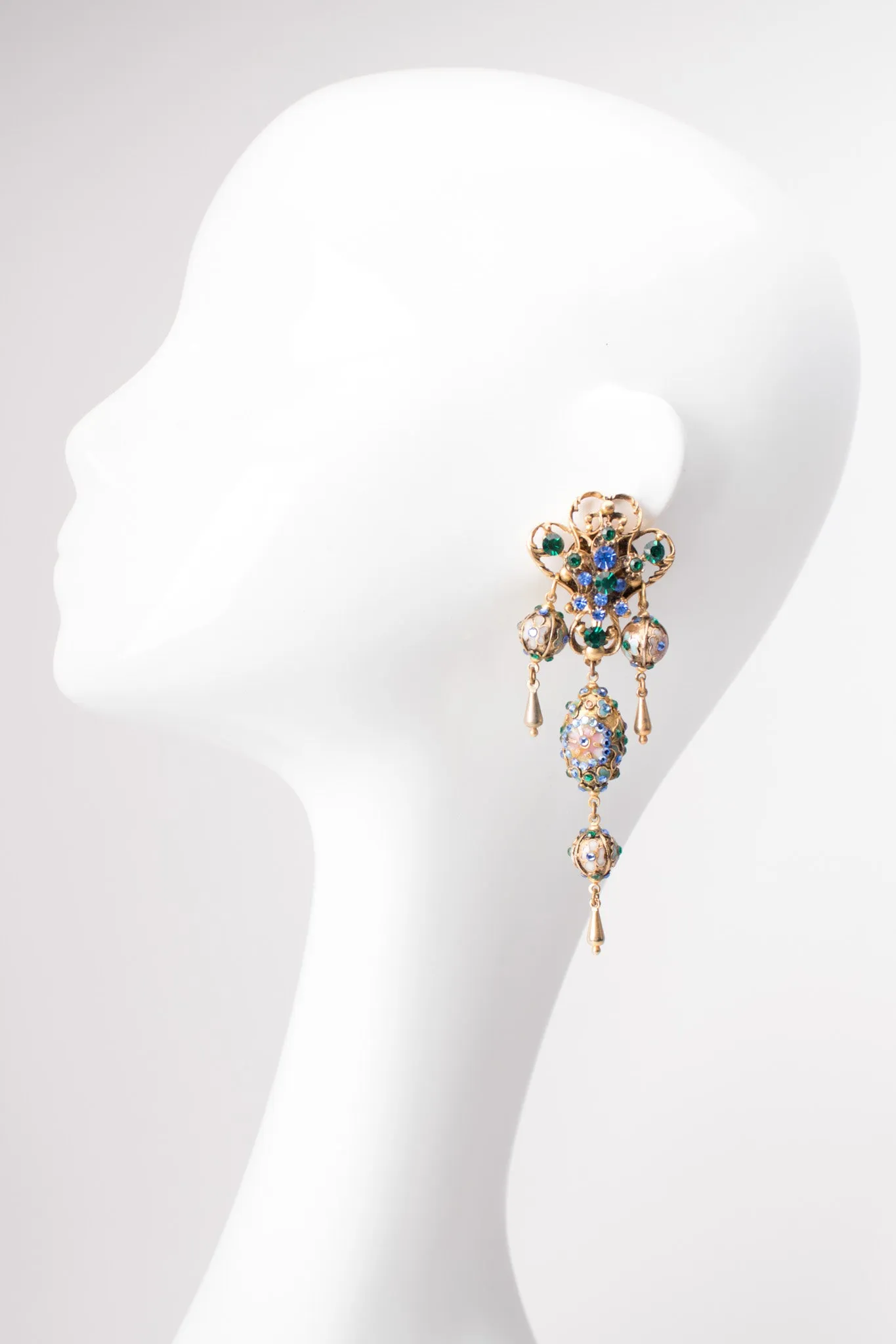 Cloisonne Egg Drop Earrings