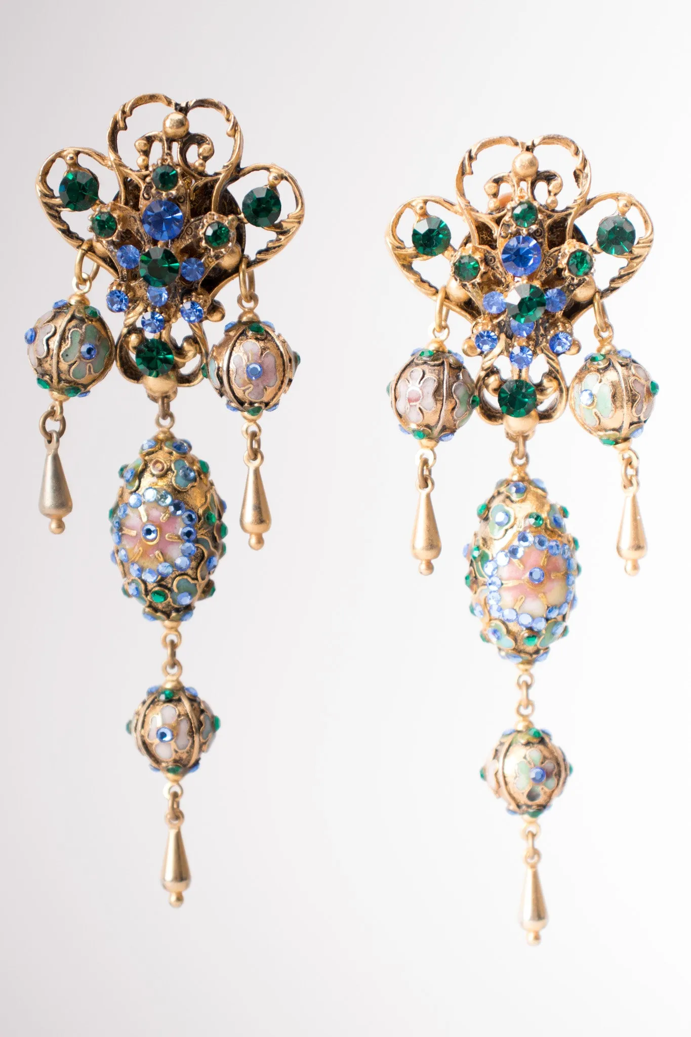 Cloisonne Egg Drop Earrings