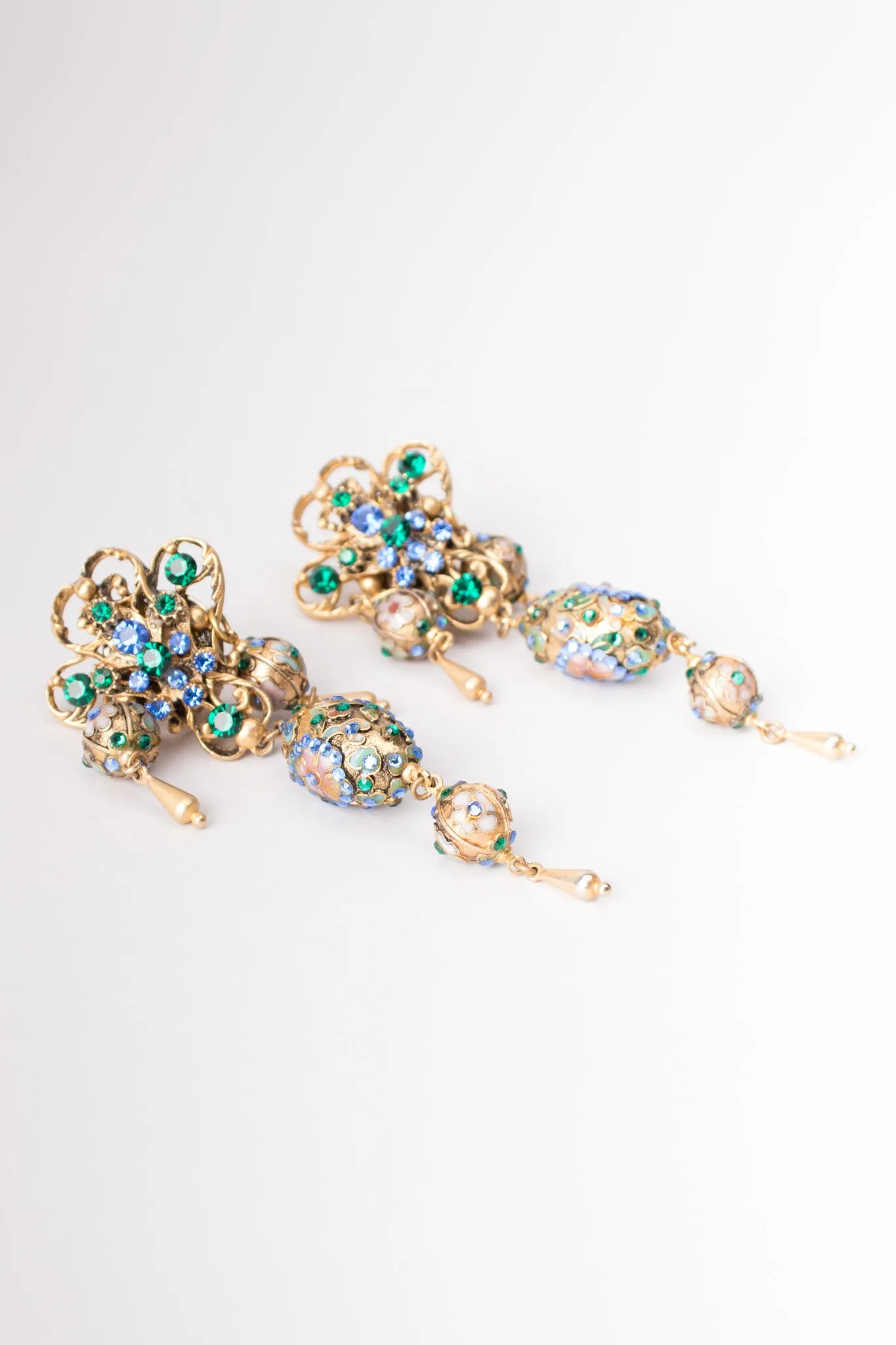Cloisonne Egg Drop Earrings