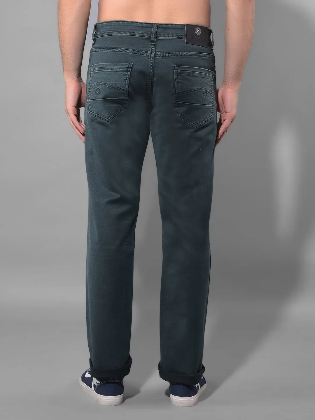 COBB Dark Green Straight Fit Premium Jeans