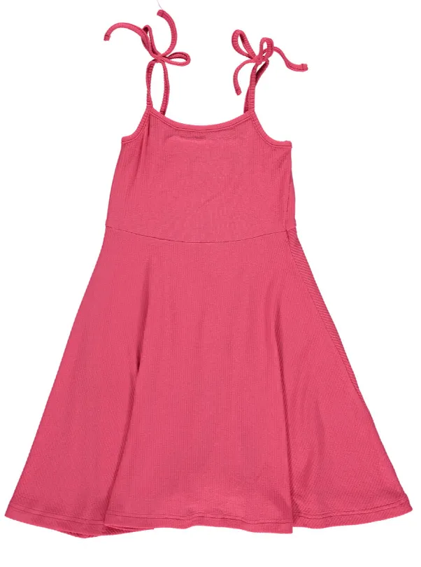 Coral Ribbed Tori Dress