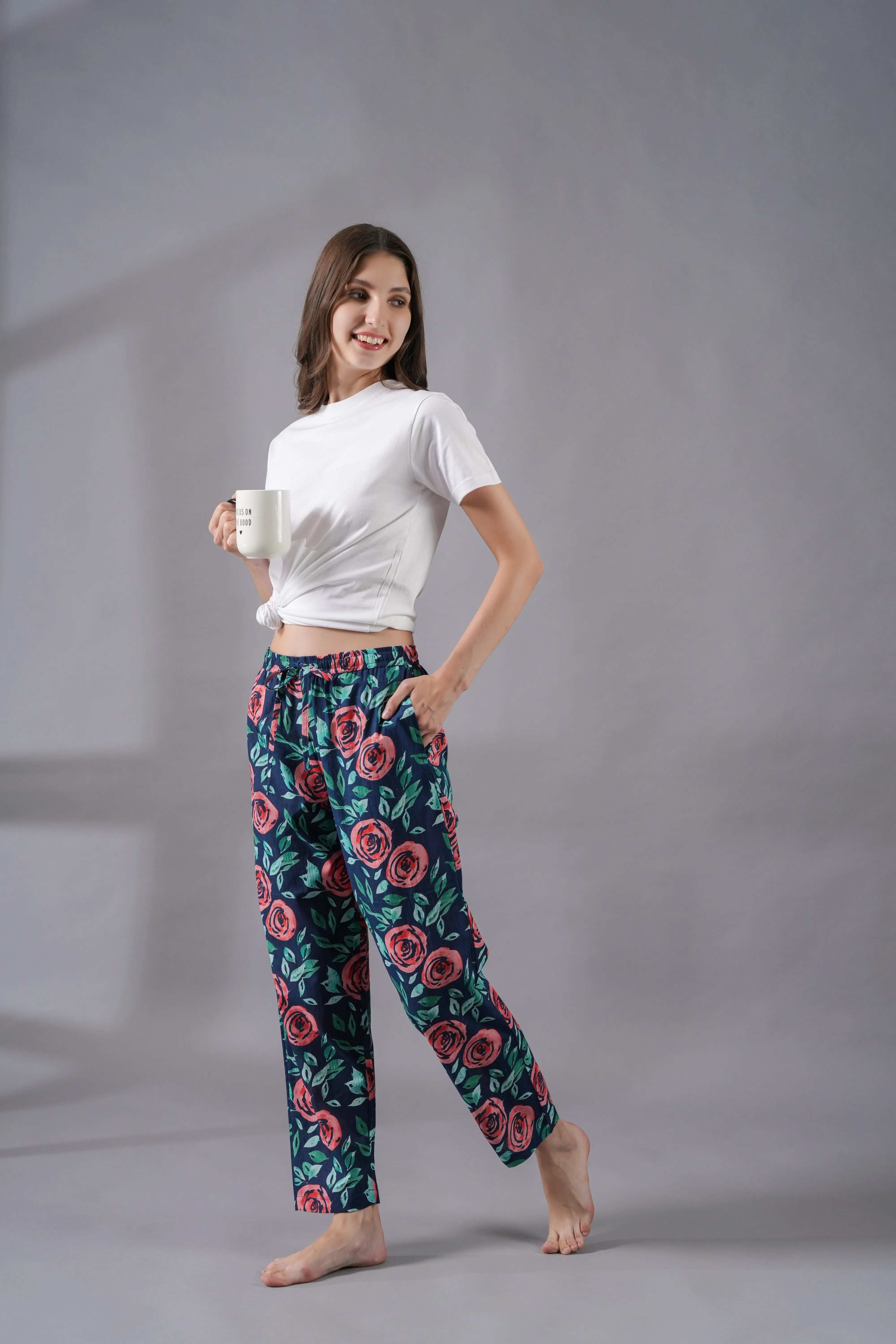 Cotton Pajama Pants Women - Royal Rose