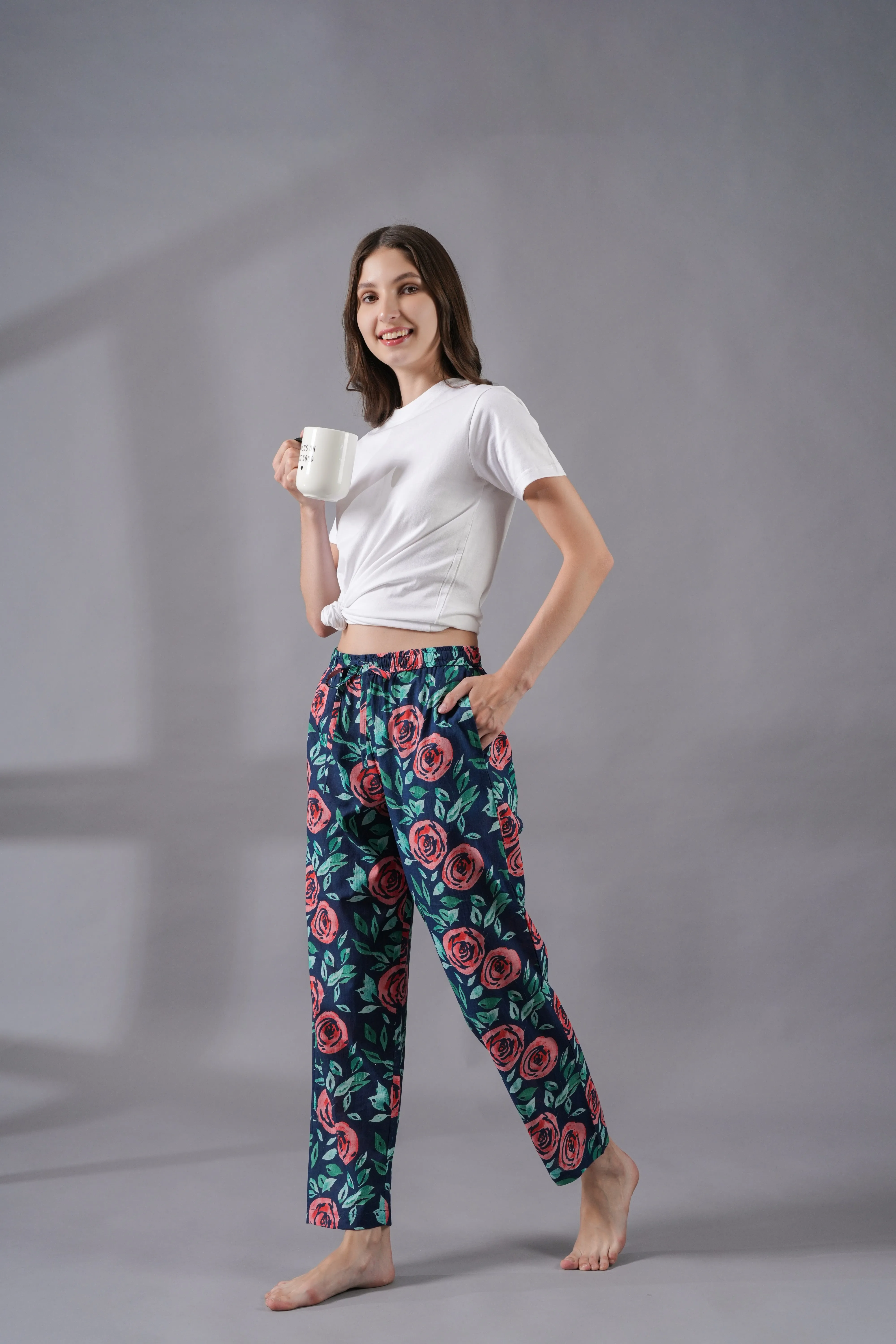 Cotton Pajama Pants Women - Royal Rose