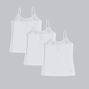 Cotton Spandex Super Soft Camisole for Girls (Pack of 3)