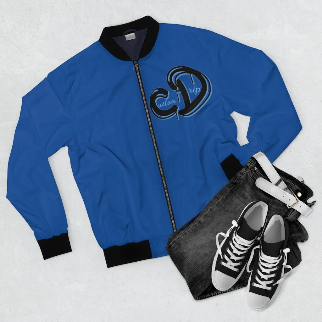 Custom Drip's Blue&Black logo Men's Bomber Jacket