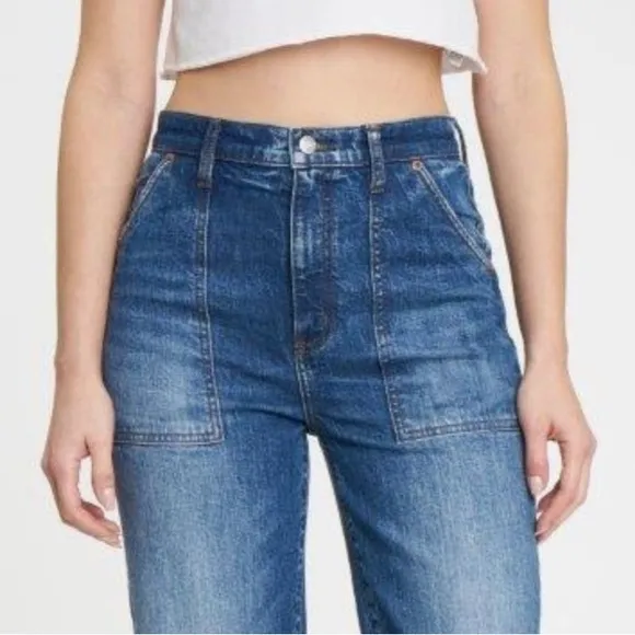 DAZE Far Out Patch Pocket Wide Leg Jeans
