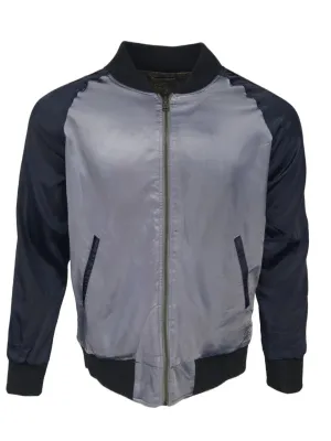 DESCENDANT OF THIEVES Men's Blue Reversible Bomber Jacket #7A095B1 Large NWT