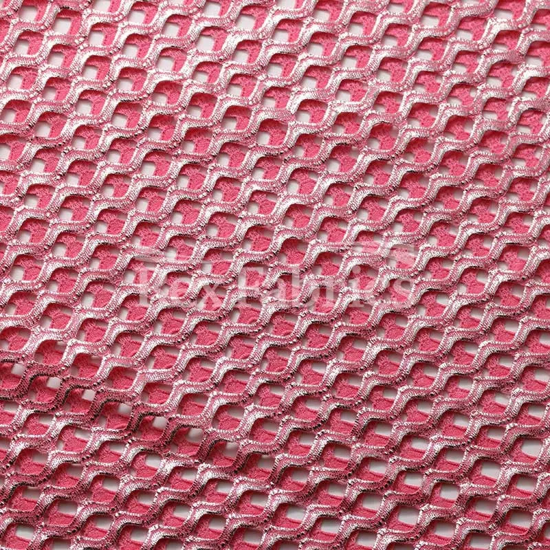 Diamond Mesh With Foil - 4-Way Stretch Poly Spandex Mesh in 12 Colorways
