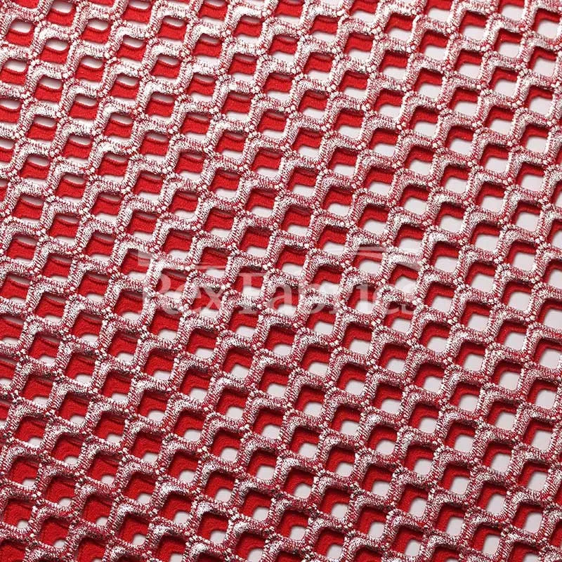 Diamond Mesh With Foil - 4-Way Stretch Poly Spandex Mesh in 12 Colorways