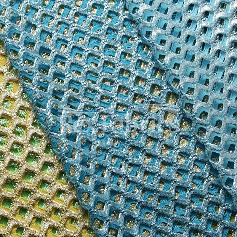 Diamond Mesh With Foil - 4-Way Stretch Poly Spandex Mesh in 12 Colorways