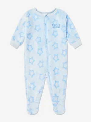 DKNY Baby Boys Fleece Babygrow in Blue