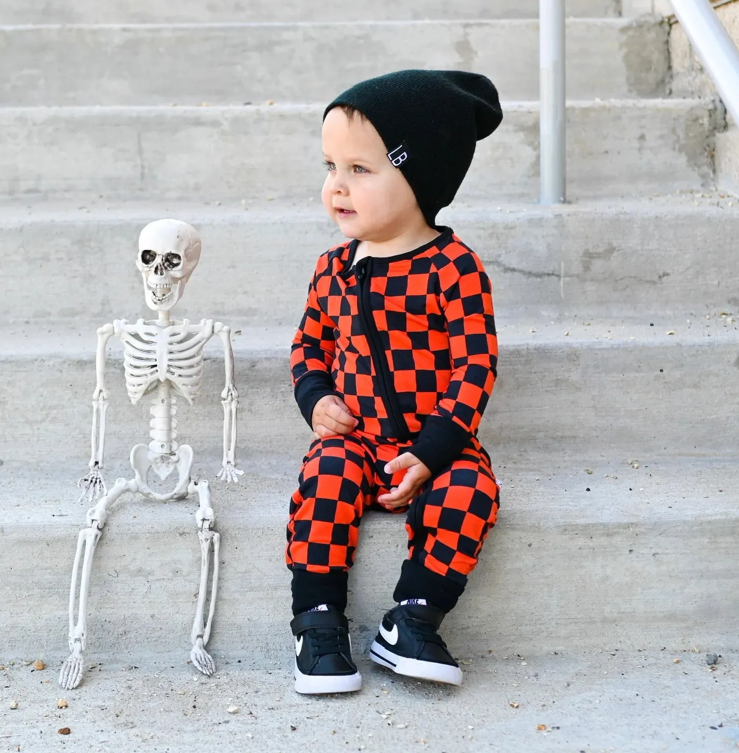 Dream Big Little Co Spooky Checkers Dream Romper