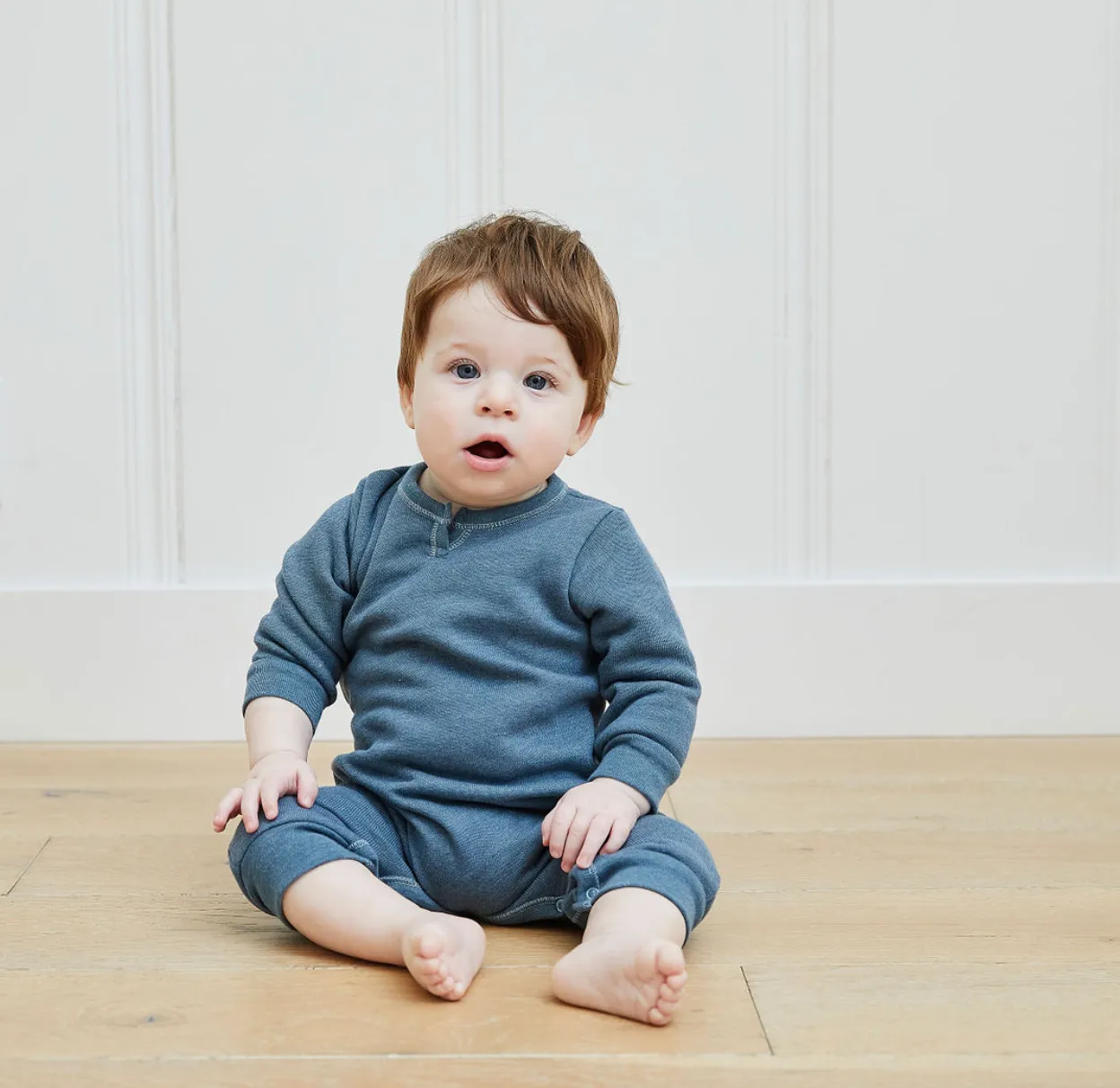 Eco-Fleece Sweatshirt Henley Romper