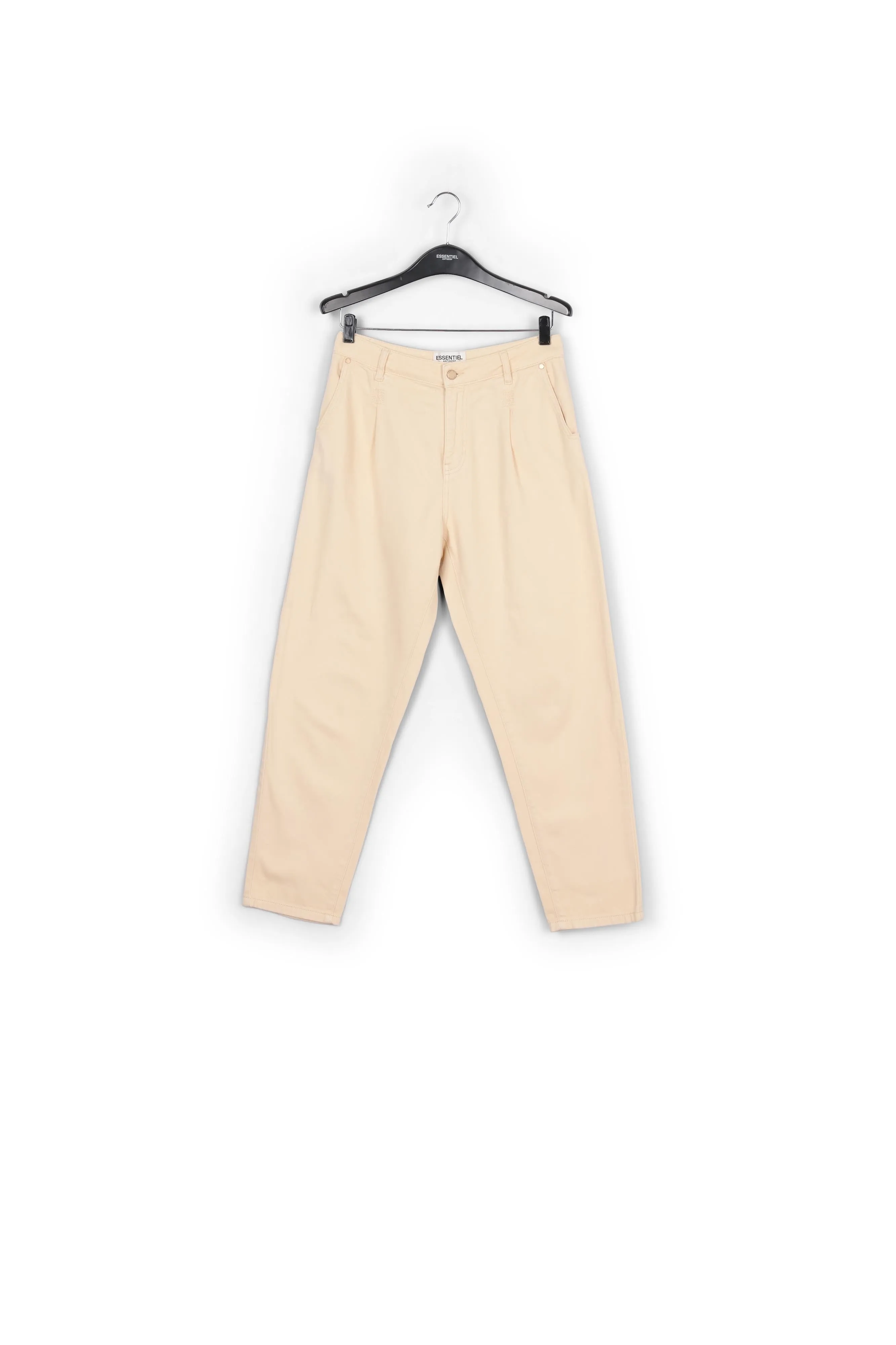 Ecru denim tapered high-rise jeans