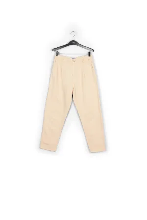 Ecru denim tapered high-rise jeans