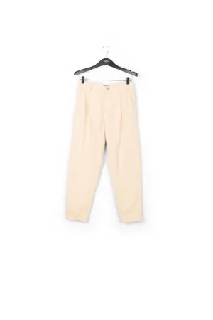 Ecru denim tapered high-rise jeans