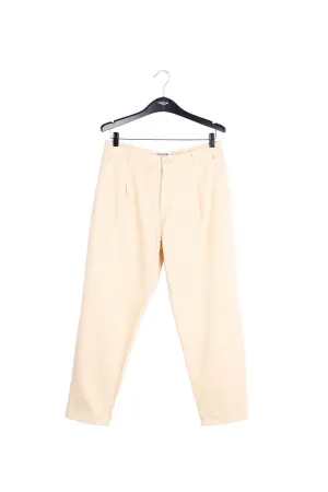 Ecru denim tapered high-rise jeans