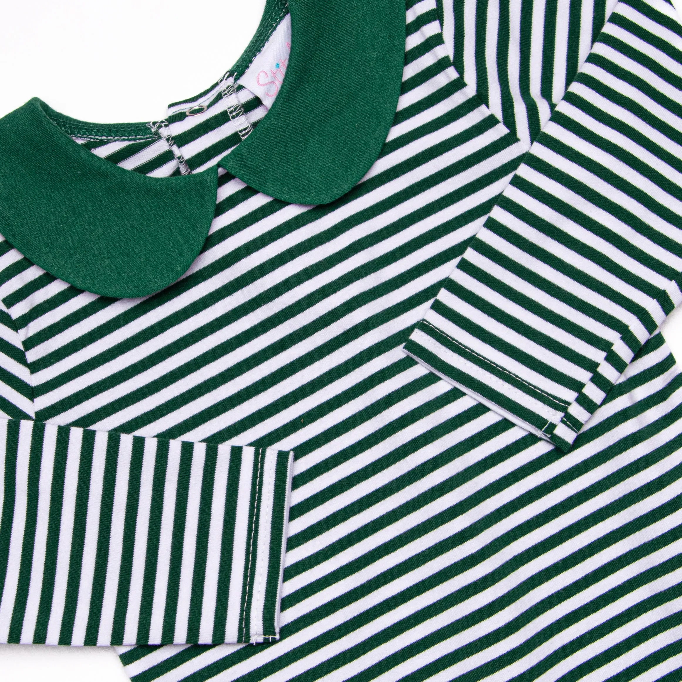 Elliot Romper, Green Stripe