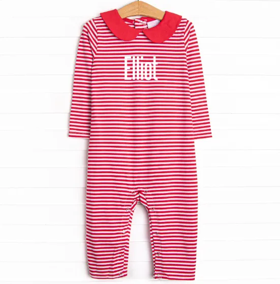Elliot Romper, Red Stripe