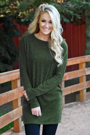 Fall Feels Deep Olive Tunic Top
