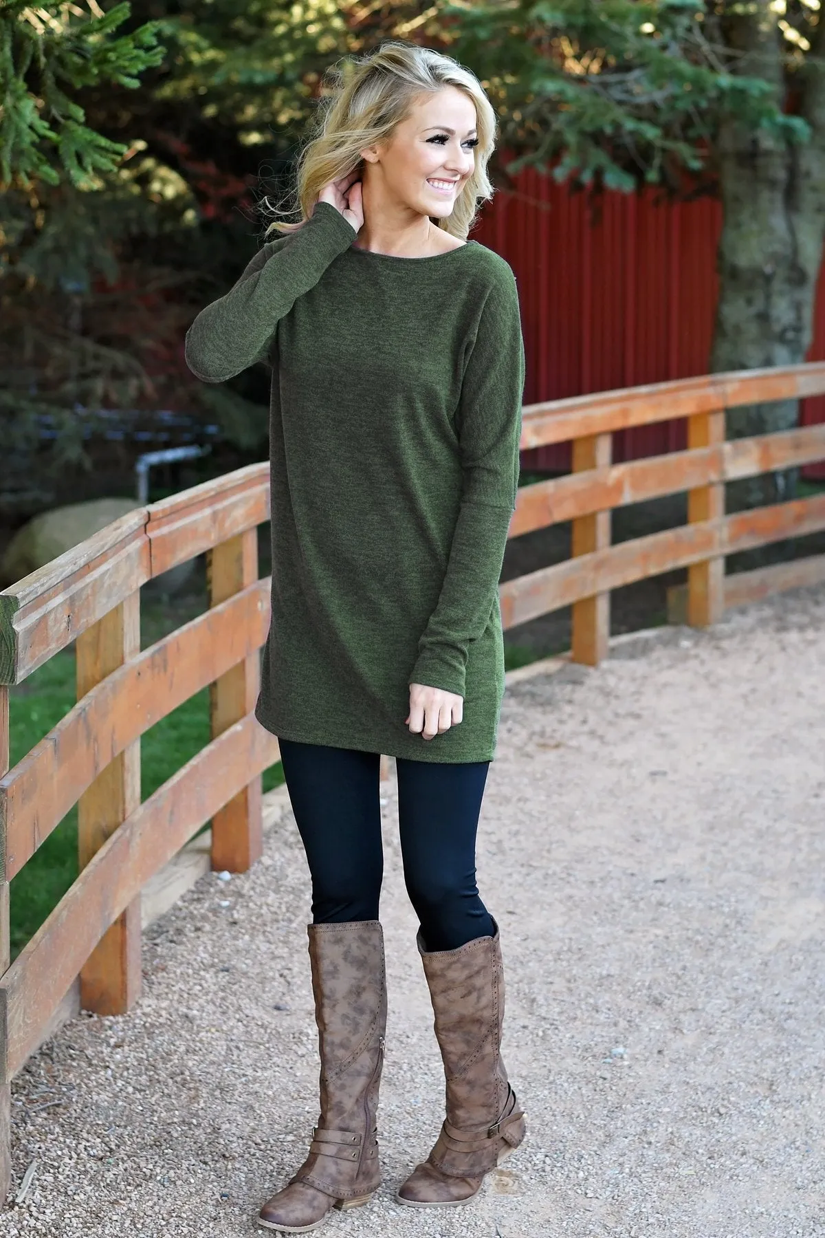 Fall Feels Deep Olive Tunic Top