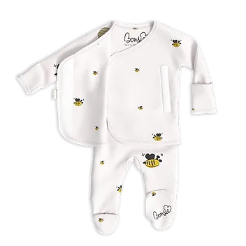 Footed Romper - Bees & Honey