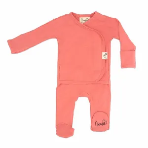 Footed Romper - Burnt Coral