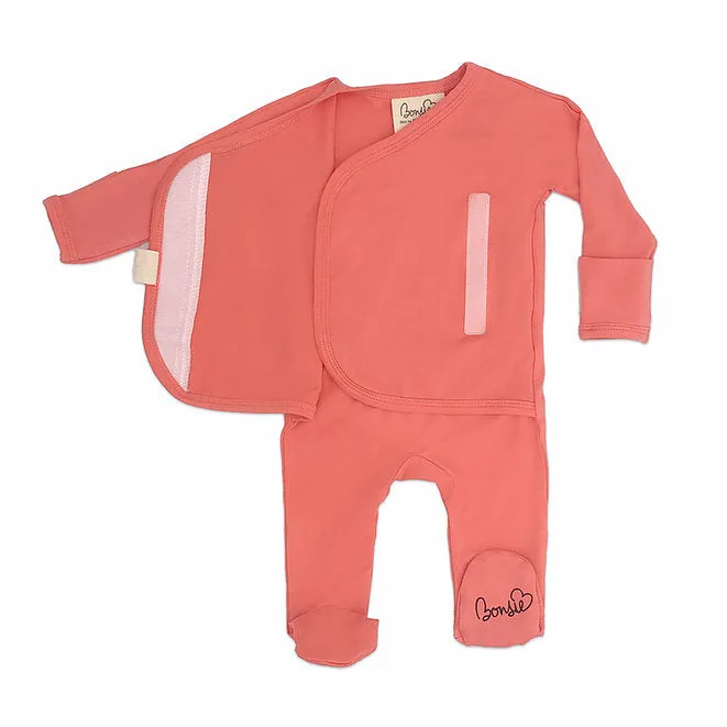 Footed Romper - Burnt Coral