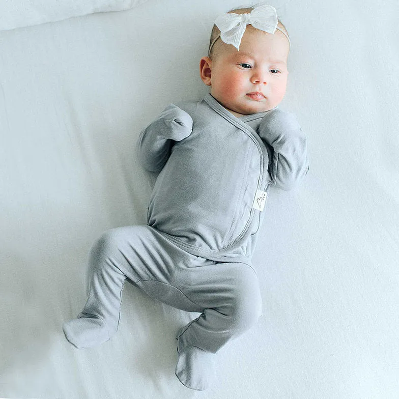 Footed Romper - Fog Grey