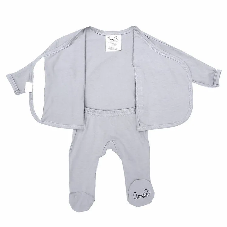 Footed Romper - Fog Grey