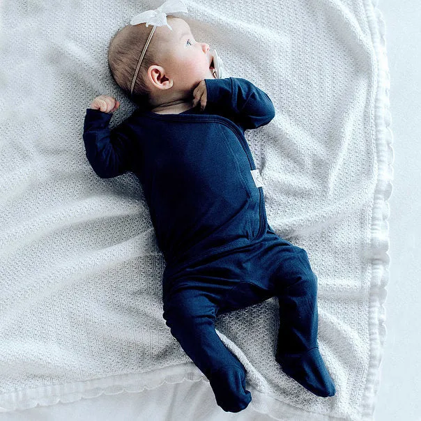 Footed Romper - Midnight Blue