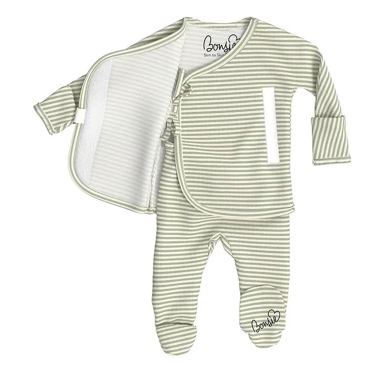 Footed Romper - Mint Twist