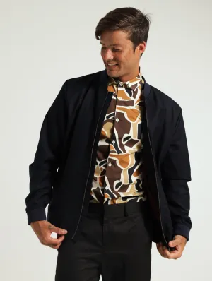 Formal Bomber Jacket - Navy