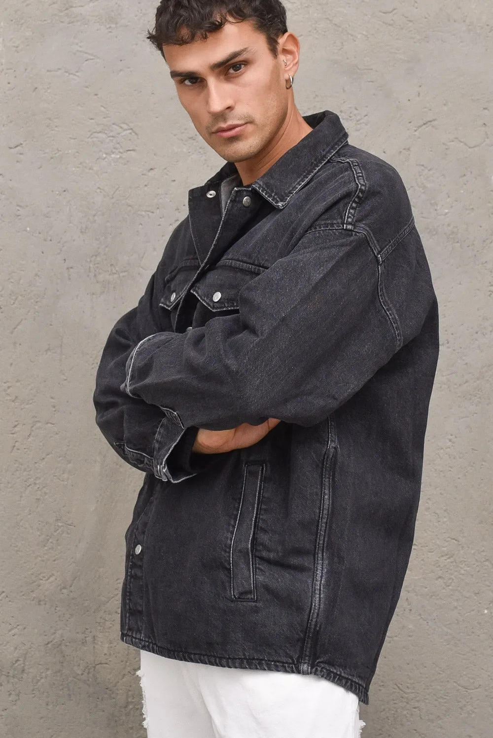 Giacca Oversized Modern Denim - Black