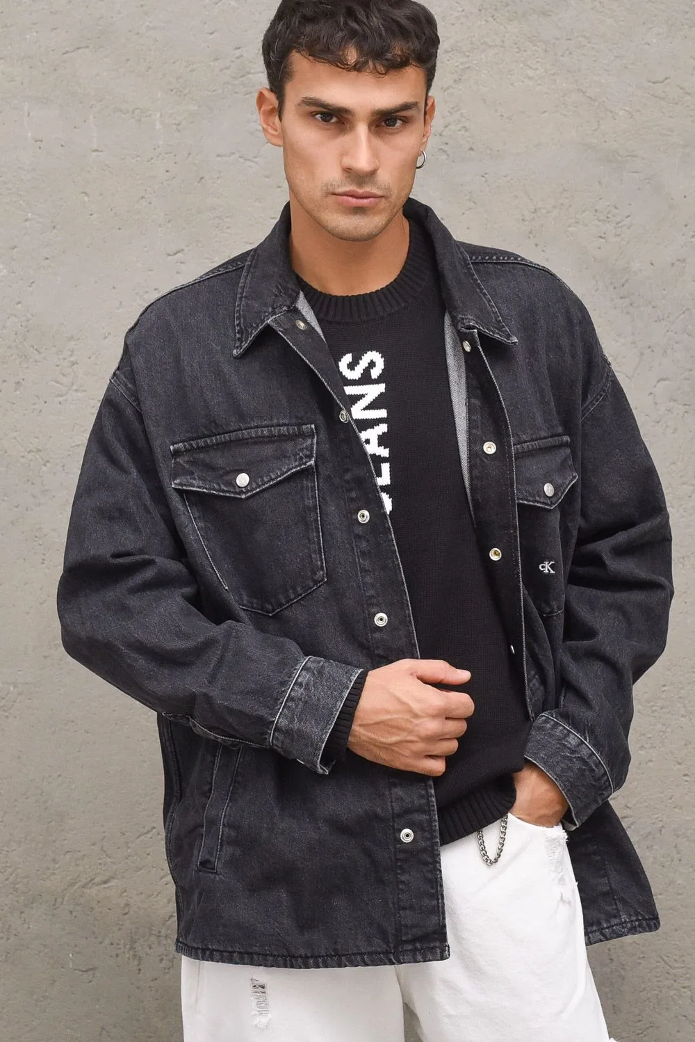 Giacca Oversized Modern Denim - Black