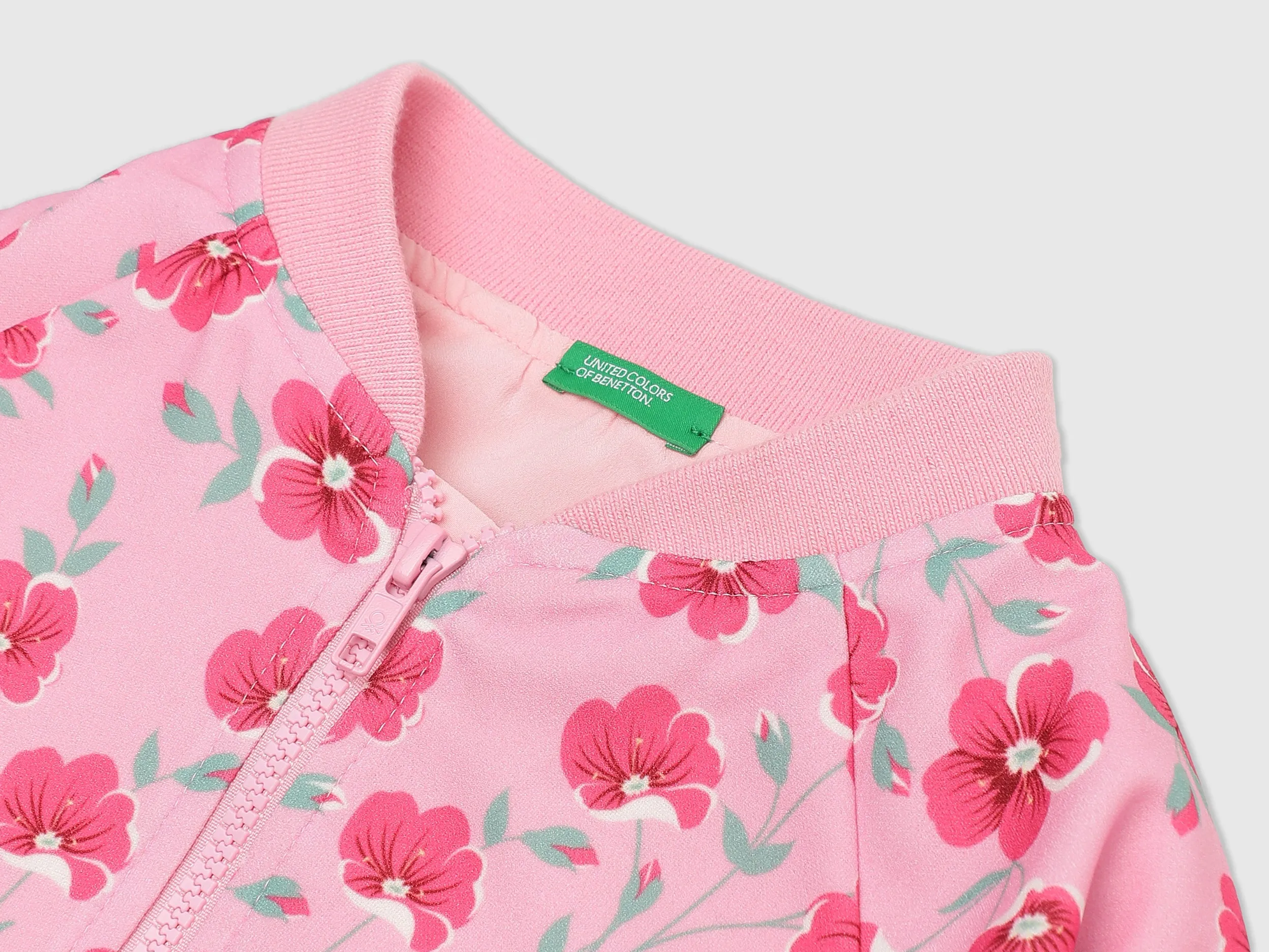 Girls Pink Long Sleeve Printed Jacket